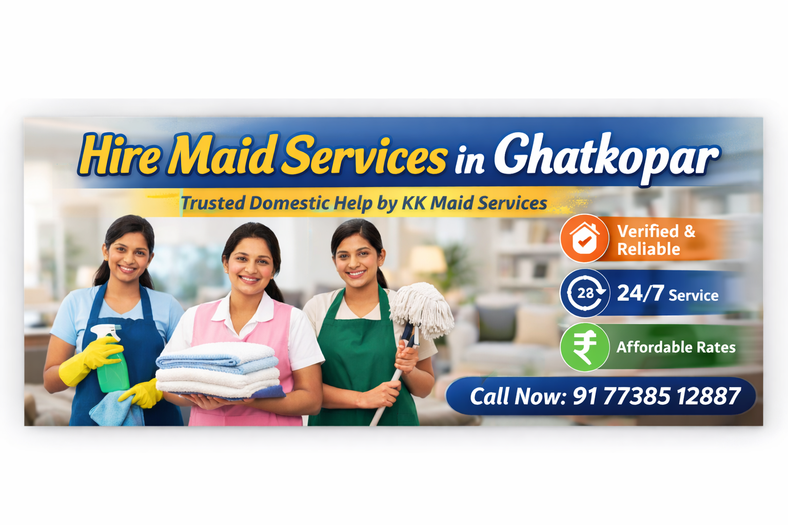 Hire Maid Services in Ghatkopar KK Maid Services